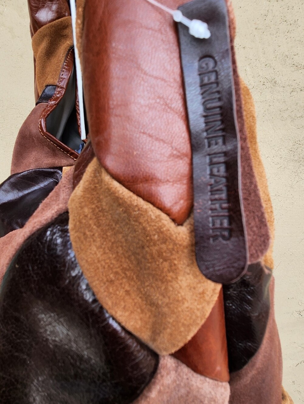 Lodis Patchwork Leather Hobo Bag in Multi Brown Tones - Picture 12 of 12